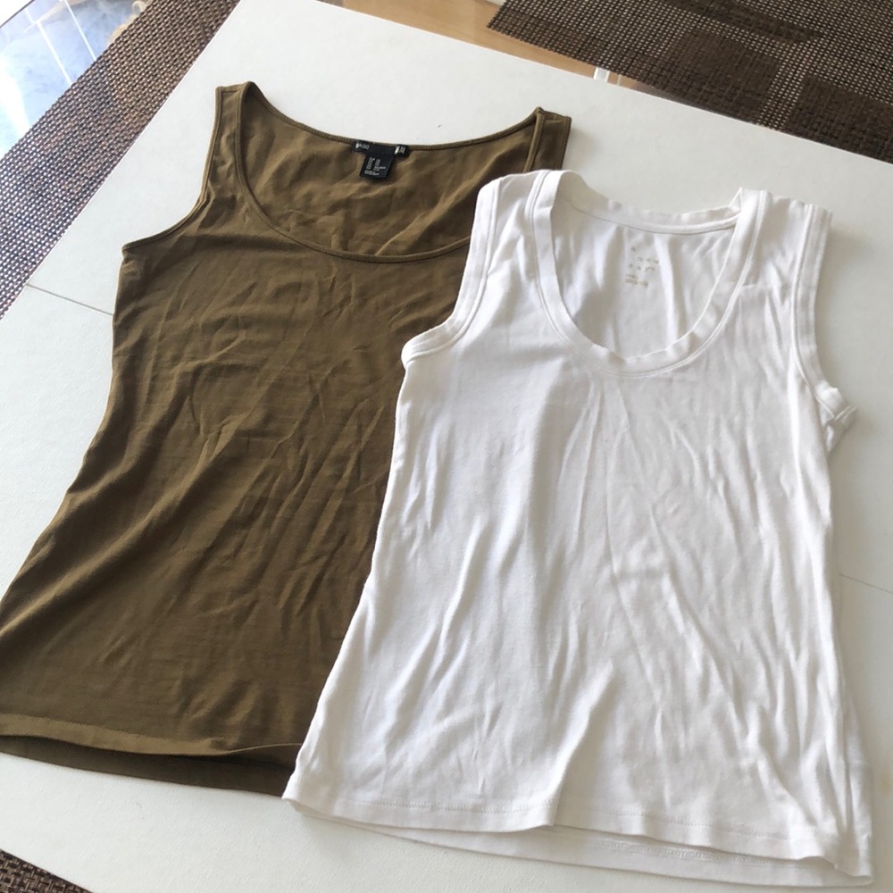 Bundle of 2 Women's cotton Tank Top Set - White and Brown